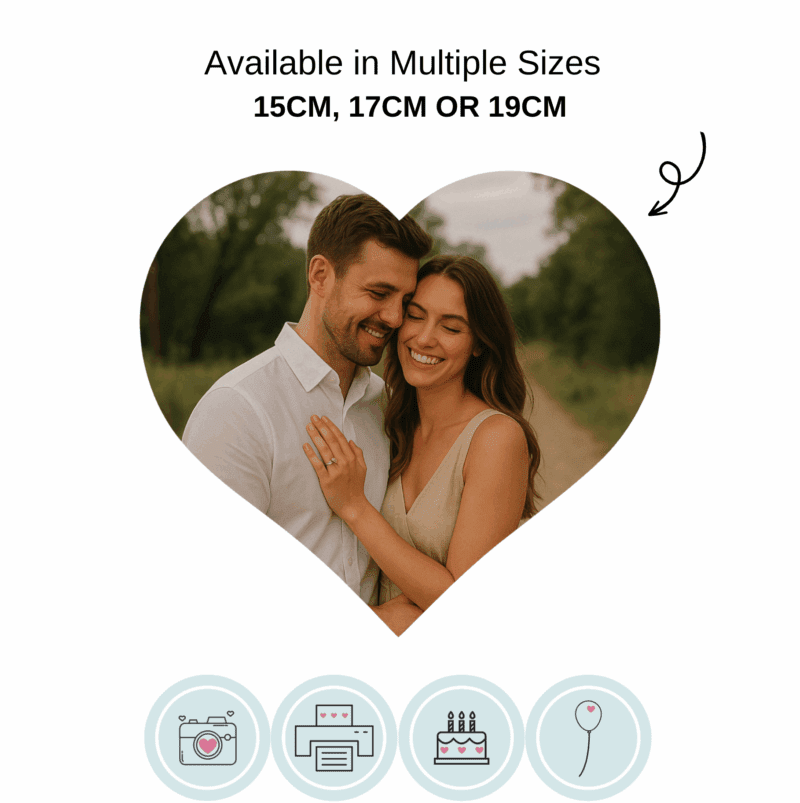 Custom Photo Heart Edible Cake Topper